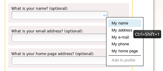 InFormEnter+ menu