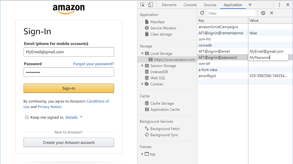 Chrome local storage